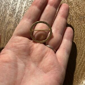 Gold Tone Circle Brooch